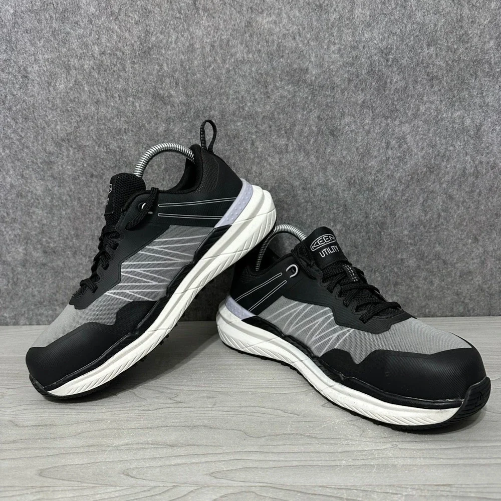 KEEN Utility Speedworks Women 8.5 Black Gray Carbon Nano Toe Work Shoes EH SR‎
